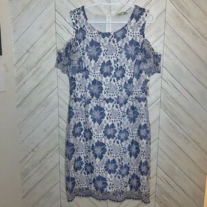 Floral Lace Cold Shoulder Dress